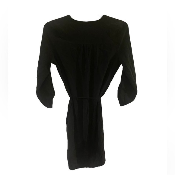 Joie Motega Tie-Waist Silk Dress Black Small - Picture 4 of 8